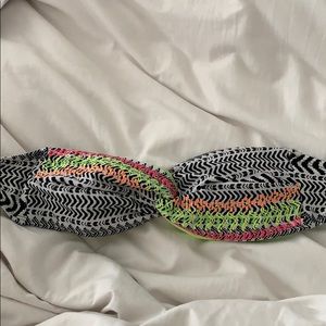 Strapless tie around bathing suit top